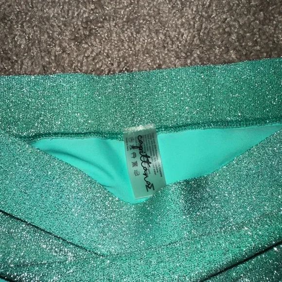 Capittana High Waist Bikini Bottom M Metallic Green Handmade BNWT - Picture 6 of 10